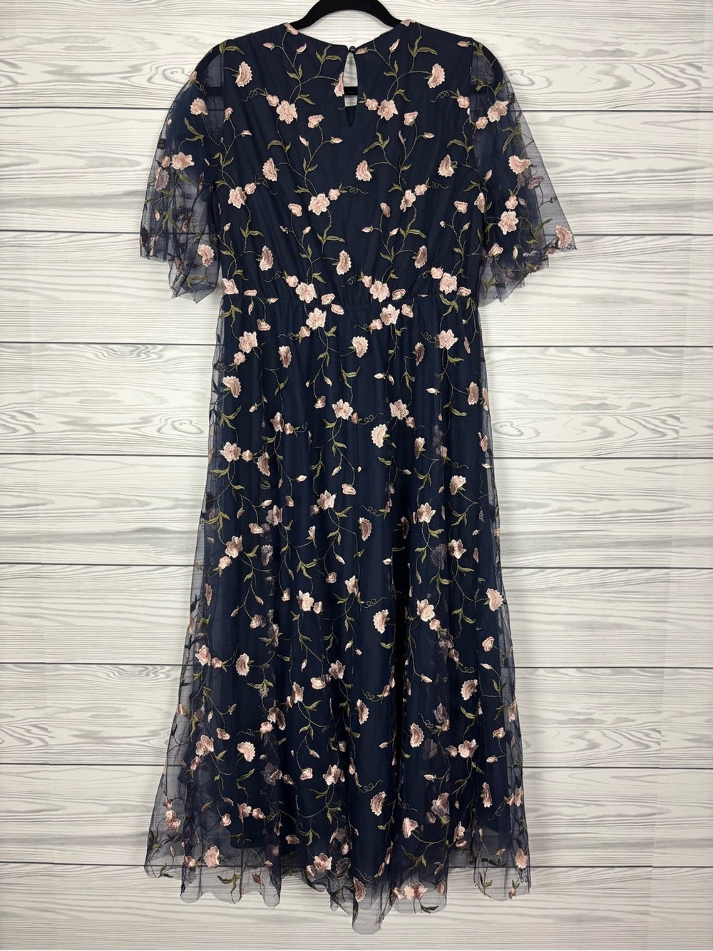 Baltic Born Arabella Embroidered Tulle Maxi Dress floral pink/navy size XL NWT - Picture 9 of 10